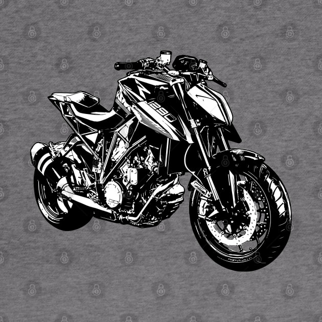 Super Duke 1290 Bike Black and White Color by KAM Std